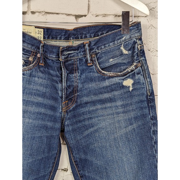 ABERCROMBIE & FITCH Distressed Destroyed Classic Straight Leg Jean 32 x 32 - Picture 3 of 10